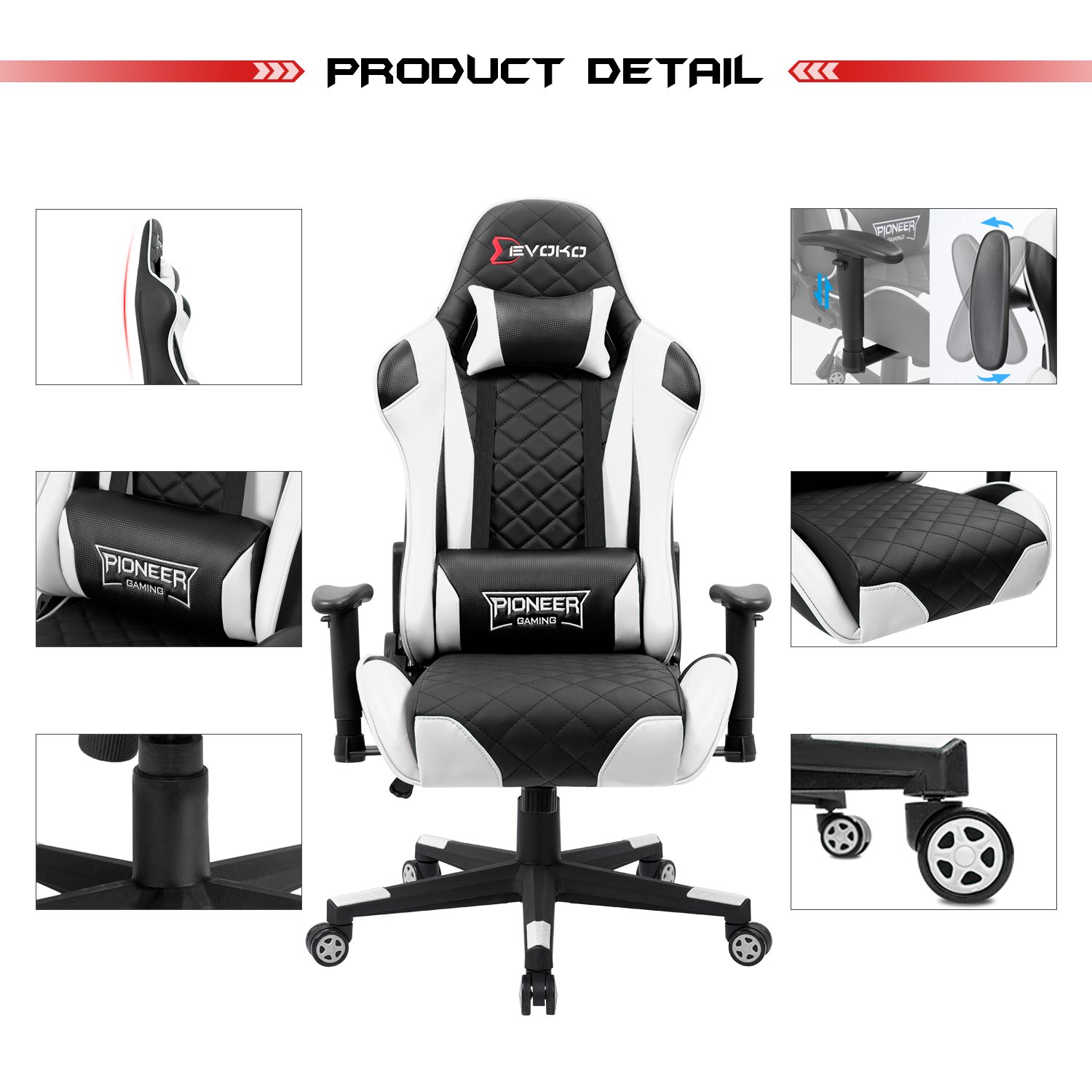 Black Friday Devoko Racing Style Gaming Chair Height ...