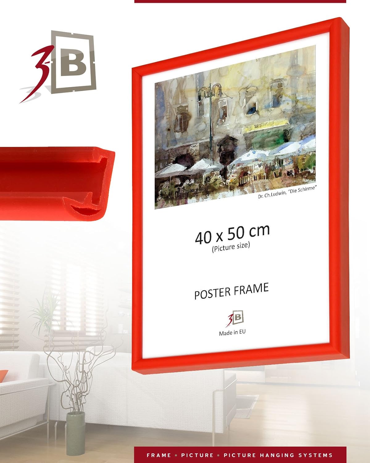 POSTER 24x36" / 61x91,5 cm plastic photo frame red Amazon.co.uk