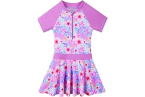 BAOHULU Toddler Girls Swimsuit One Piece Cute Floral Dress Swimwear 3-8 Years