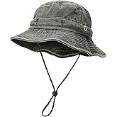 Men's Bucket Hat Camo Outdoor Sun Protection, Breathable Quick-Dry Fishing Gardening Hiking Hat ​,UPF50+ Cotton Wide Brim​