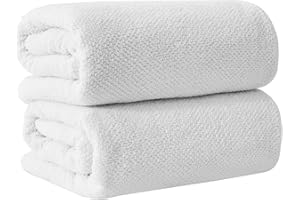 Great Bay Home White Bath Sheets - 100% Cotton Oversized 2 Pack 68x35 Extra Large Towel Set - Absorbent, Quick-Drying, Durable Oversized Bath Towel for Bathroom Décor