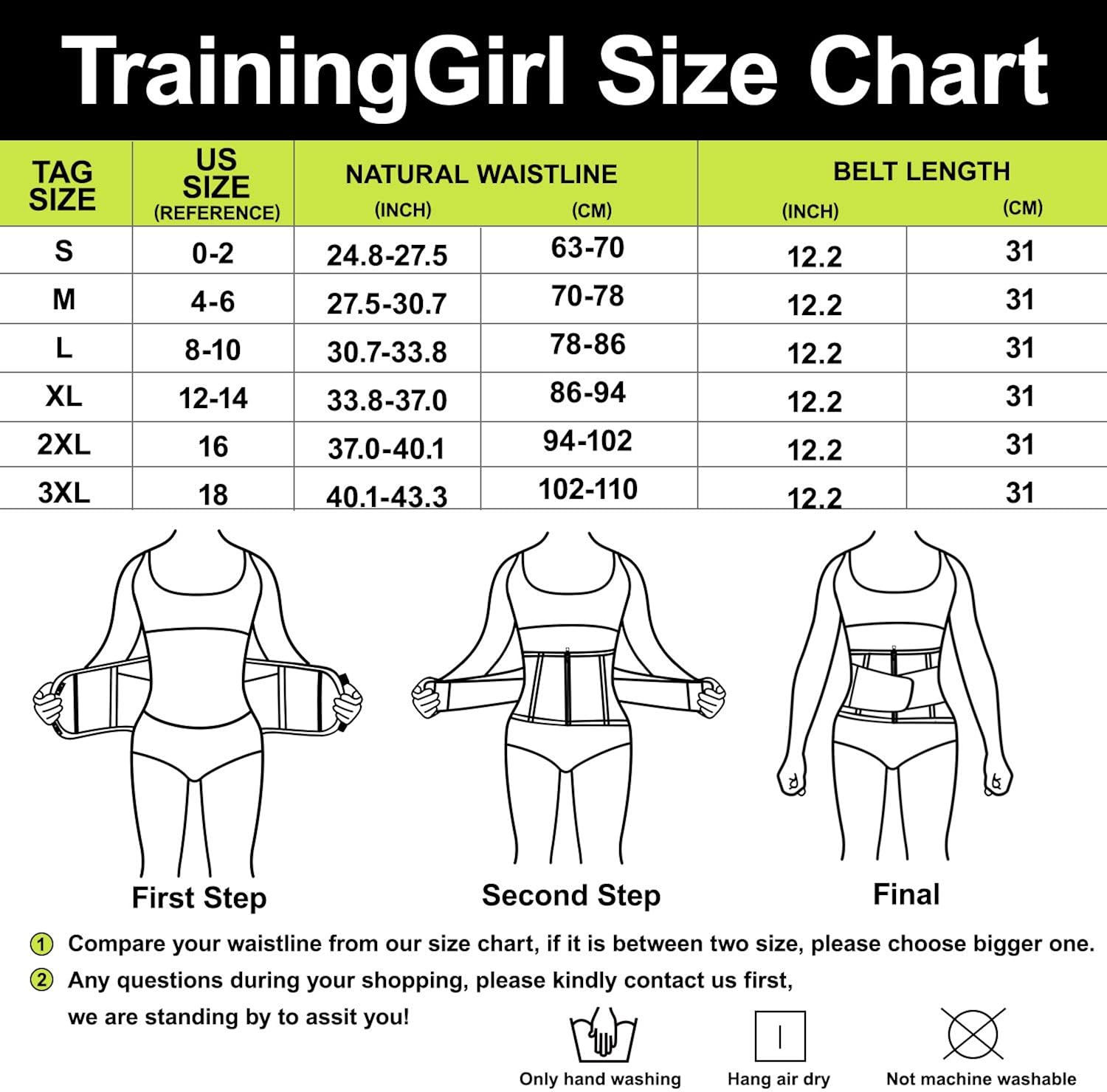TrainingGirl Women Waist Trainer Cincher Belt Tummy Control Sweat Girdle Workout Slim Belly Band for Weight Loss at  Women’s Clothing store