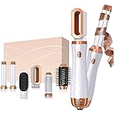 6 in 1 Blow Dryer Brush, Detachable Hair Dryer Brush Air Curler Air Styler Wrap, Curly Twist Hot Curling Iron, Blow Dryer Hot Styler Negative Ion, Travel Hair Styling Tool