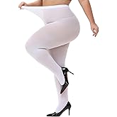 CACCICO Plus Size Tights for Women Super Soft 80D Semi Opaque Pantyhose Stretchable Women’s Stockings 1XL - 4XL