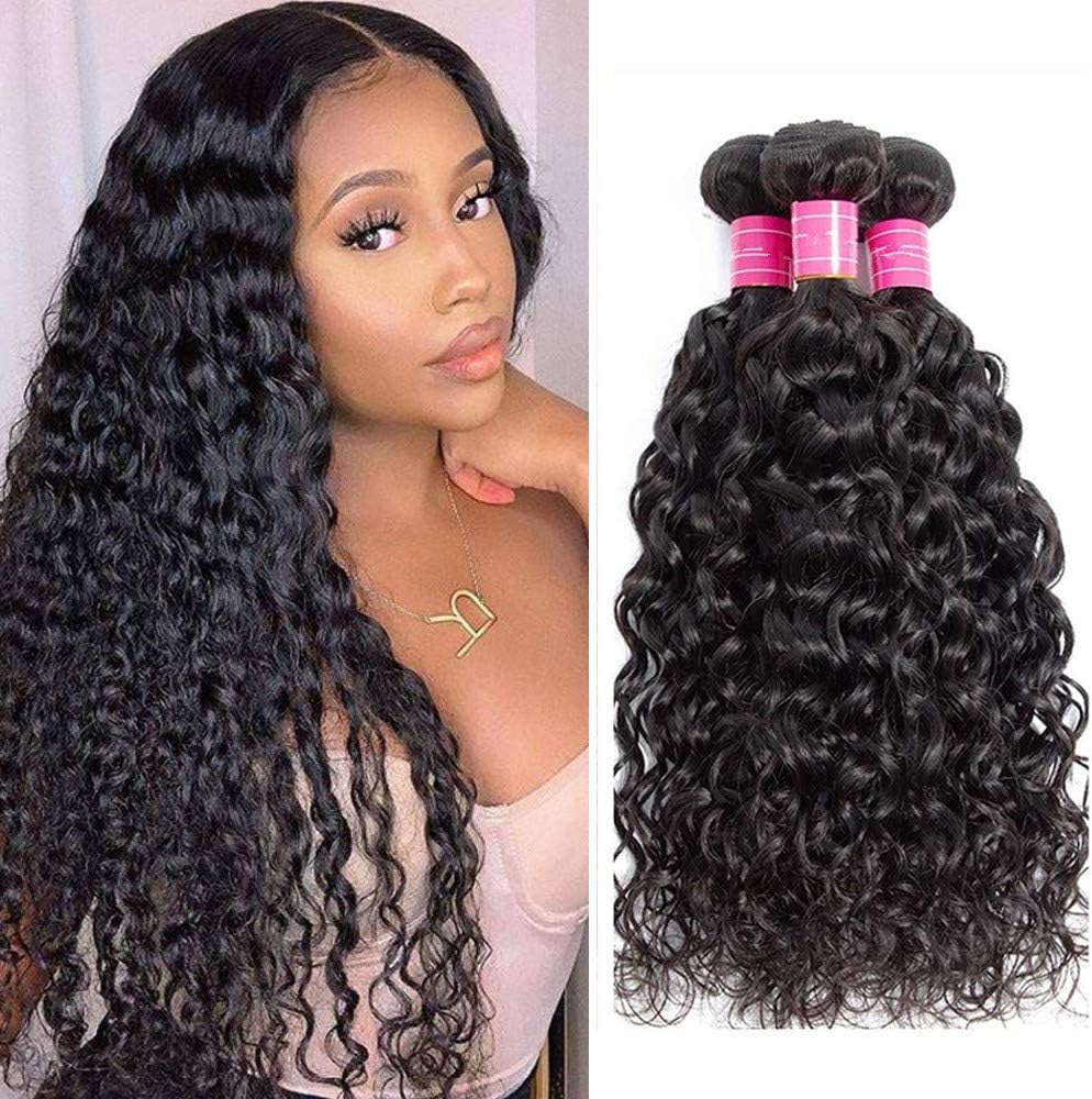 Brazilian Human Hair Bundles Water Wave Bundles Wet and Wavy Human Hair Weave Bundles Brazilian Curly Hair Bundles Remy Human Hair Extensions Water Wave Bundles Hair Extensions 14 16 18inch