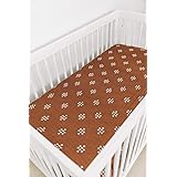 muslin crib sheet cinnamon mudcloth