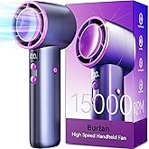 BURLAN Portable Mini Fan, USB Rechargeable Battery 3 Speed& Power Display Flashlight Handheld Fans, USB Rechargeable Battery, Lightweight Personal Cooling for Indoor Outdoor Travel