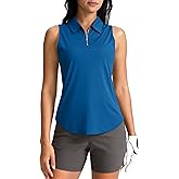 G Gradual Womens Golf Shirt Sleeveless Zip Up Polo Shirts for Women Collared Lightweight Tennis Athletic Tank Top