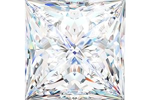 Moissanite Stone Loose Simulated Diamond D Colorless Brilliant Princess Cut VVS1 Clarity Gemstones for Engagement Ring Pendant Necklace Jewelry Making with Certificate of Authenticity