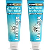 Lumineux Teeth Whitening Toothpaste 2 Pack Peroxide Free Enamel Safe for Sensitive Whiter Teeth, Fluoride Free, No Alcohol, Artificial Colors, SLS Free Dentist Formulated - 3.75 Oz