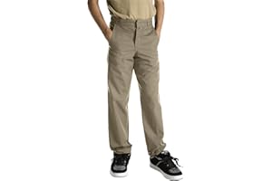 Dickies Little Boys' Uniform Flex Waist Flat Front Pant, Khaki, 4