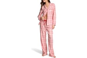Victoria's Secret Flannel Pajama Set, Long Sleeve Button Down Shirt & Pants, Sleepwear for Women (XS-XXL)