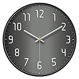 Modern Wall Clock Black&Grey Large Decorative