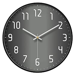 Modern Wall Clock Black&Grey Large Decorative