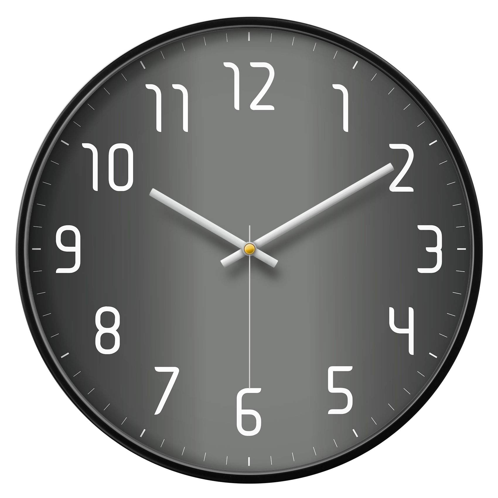 Modern Wall Clock Black&Grey Large Decorative