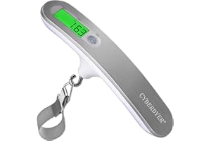 CYBERDYER 110 lbs Luggage Weight Scale Digital High Precision Scale Portable Handheld Scale with g/oz/kg/lb Travel Accessories Scale Luggage Scale Cover Backlit LCD Display