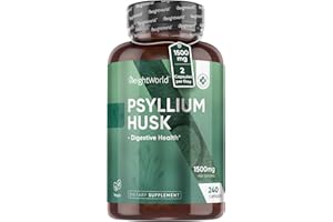 WeightWorld Psyllium Husk Capsules 1500mg - 4 Months Supply - Fiber Supplement for Digestive Health - 240 Vegan Psyllium Husk Powder Capsules - Non-GMO - Allergen-Free
