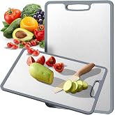 Titanium Cutting Board Double-sided non-slip silicone edging Pure Titanium Cutting Boards for Kitchen - Double-Sided Food-Grade Chopping Board Stain-resistant Durable and easy to clean (11.5x8 in)