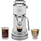 De'Longhi Dedica Duo Compact Espresso Machine - Cold Brew Coffee Maker with Milk Frother Wand- for Espresso, Hot & Iced Coffee, Cappuccinos, Lattes & Home Barista Brewing, Vanilla