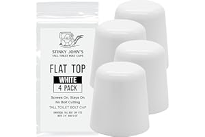 Stinky John's Tall Toilet Bolt Caps: Don't Cut Those Bolts! 100% Made in USA! (Universal Fit, 4 Pack)