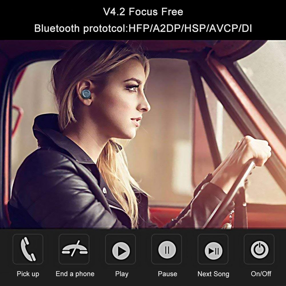 Bluetooth Headphones Wireless Earphones with Magnetic 5200mAh USB Power Bank Wireless Charging Case, Sensitive Touch Control Wireless Earbuds, In-Ear Stereo Headset for Samsung/ iPhone/ Android/ IOS (blue)