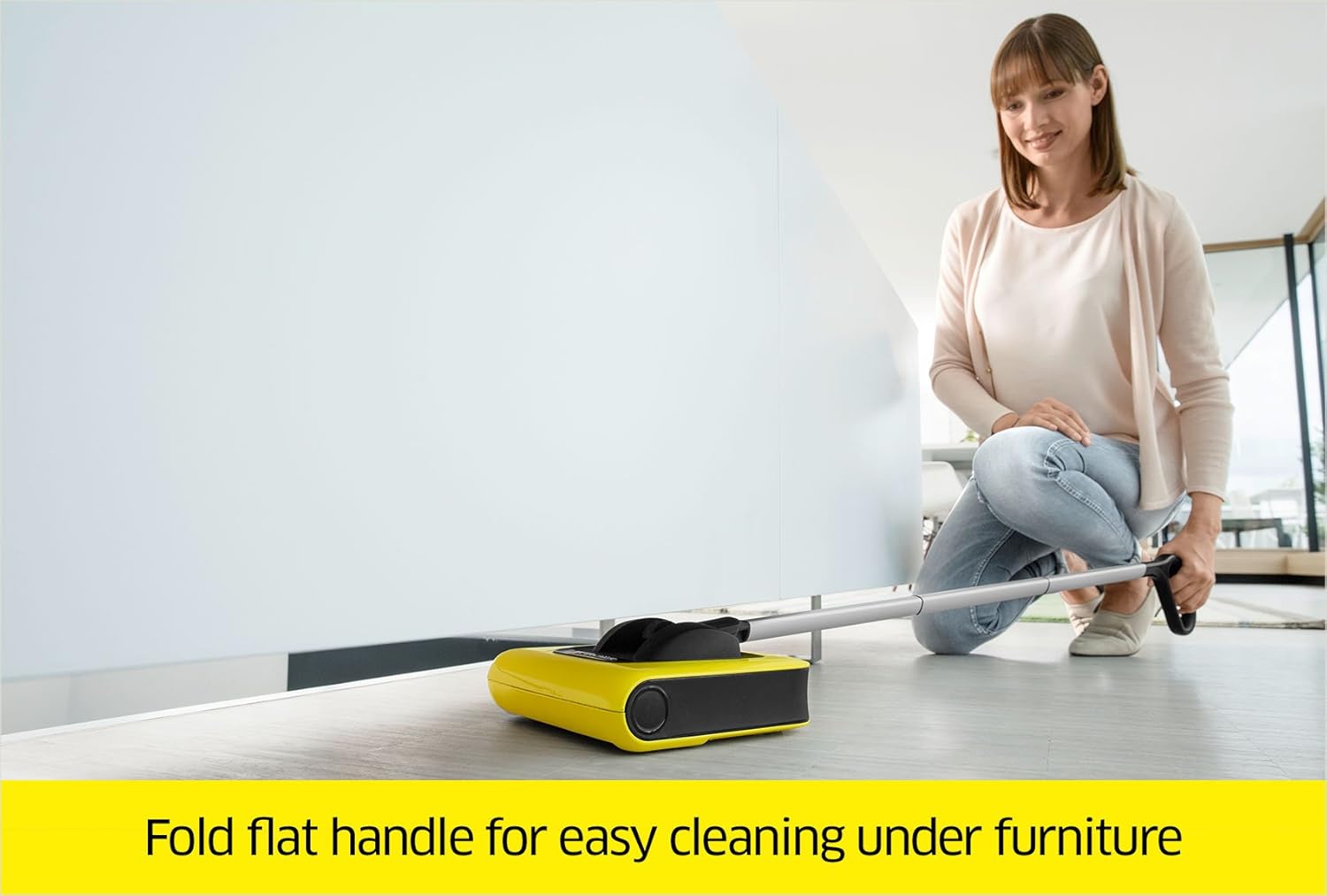 Yellow Karcher KB5 Cordless Sweeper Floor Cleaning Machines Carpet Sweepers
