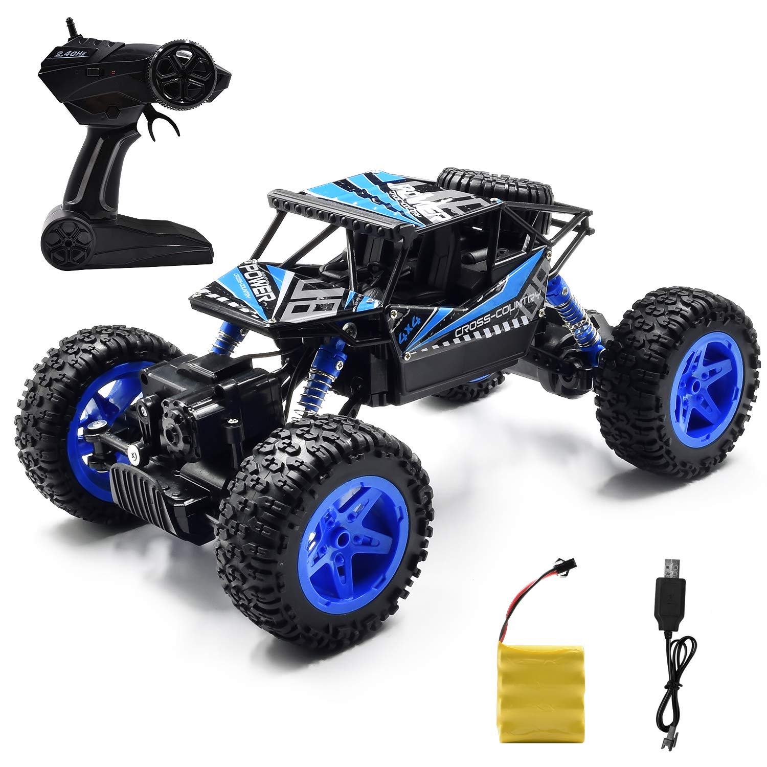 jeypod remote control car 2.4 ghz high speed racing car with 4 batteries