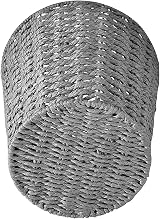 Zuvo Round Wicker Waste Paper Bin Grey 25x25x18 cm view 6
