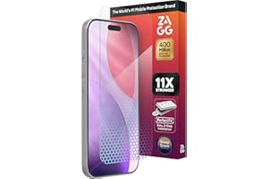 ZAGG XTR5 Screen Protector for iPhone 17 Pro - Glass, Blue Light Protection, 11X Stronger, Eyesafe CPF60 Tech, Anti-reflective Tech, Vibrant Color & Touch Sensitive Tempered Glass, Easy To Install