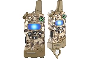 GOWTIMLY Walkie Talkies for Kids,5 Colourful Channels 2 Way Radio,Compass Flashlight and Magnifying Glass,3 Miles Long Range for Adventure Game,Outside, Camping, Hiking,Toys for 3-12 Year Old Boys Girls