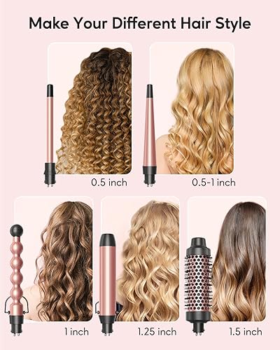 Wavytalk in Curling Iron,Curling Wand Set with Curling Brush