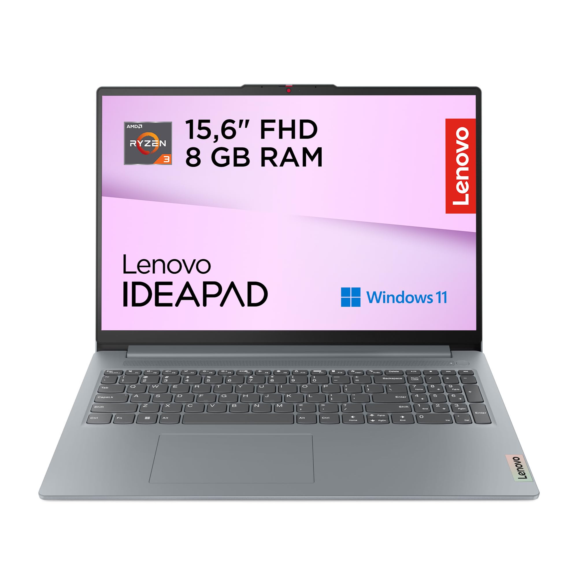 Lenovo IdeaPad Slim 3 Notebook 15" FHD (1920x1080) AMD Ryzen 3, RAM 8GB, 256GB SSD, Windows 11 Home, WiFi 6, Laptop per Casa, Ufficio, Studio, Uso Quotidiano - Caricatore non incluso