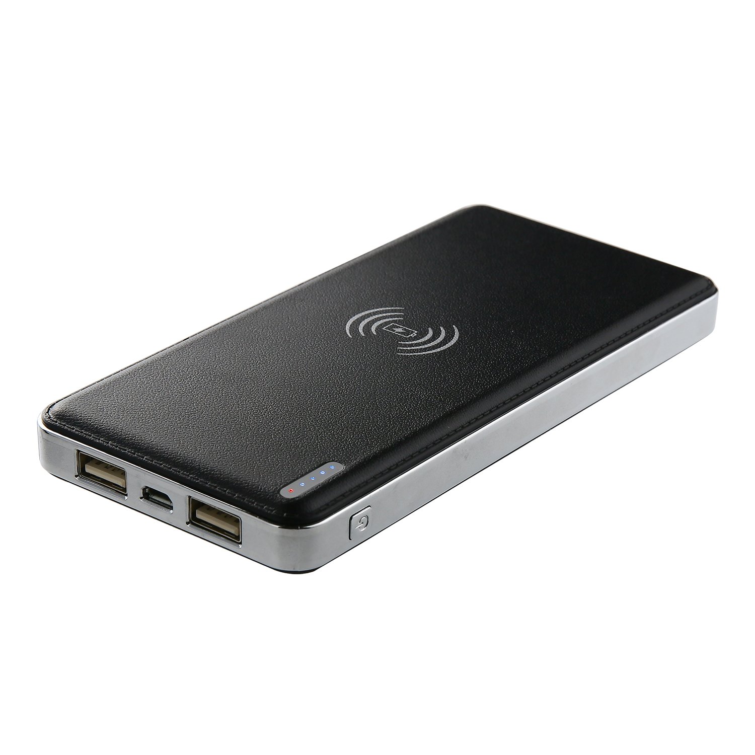 Heliomax mah negro batería externa A  A con Qi inalámbrico inducción