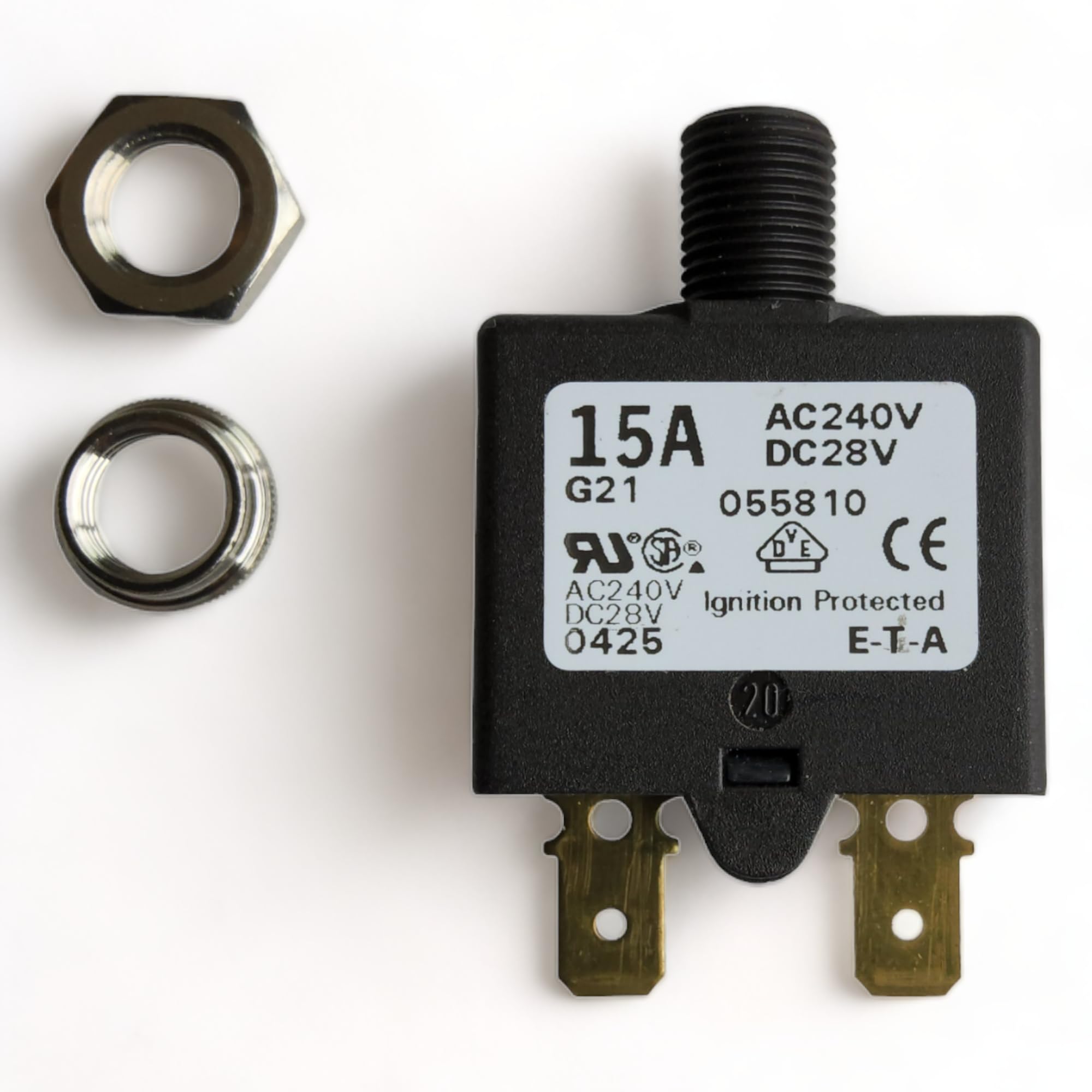 Photo 1 of ETA 1658-G21-02-P10-15A Circuit Breaker, Thermal, 250V, 15A