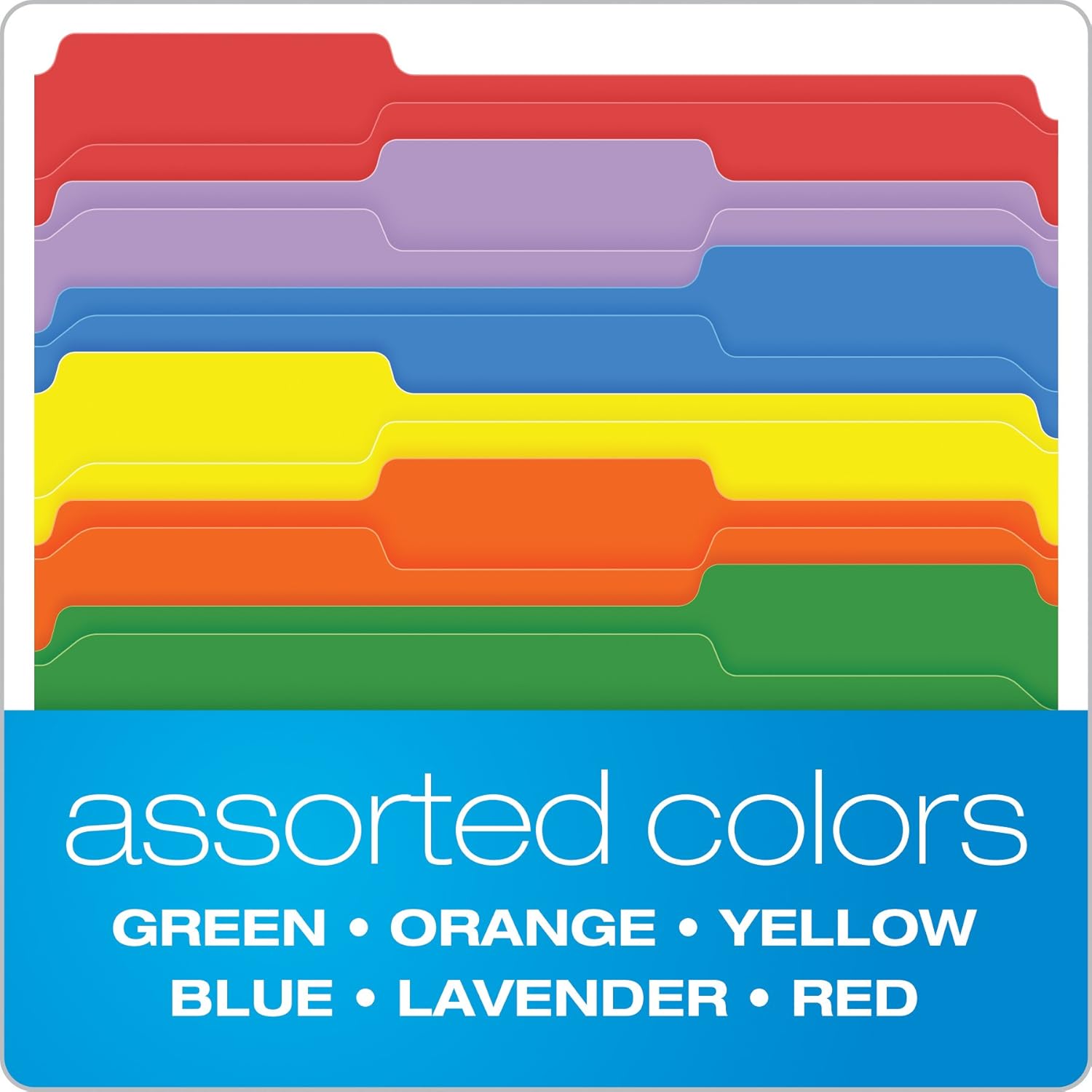 Pendaflex Color File Folders with Interior Grid, Letter Size, Assorted Colors, 1/3 Cut, 100/BX (R152 1/3 ASST) : Colored File Folders : Office Products