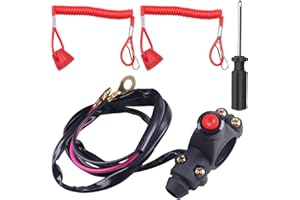 JINGKE 7/8" 22mm Handlebar 2 Wire Tether Kill Switch Apply to Taotao 110cc 125cc Dirt Pit Bike ATV 4 Wheeler Quad Trail Bike