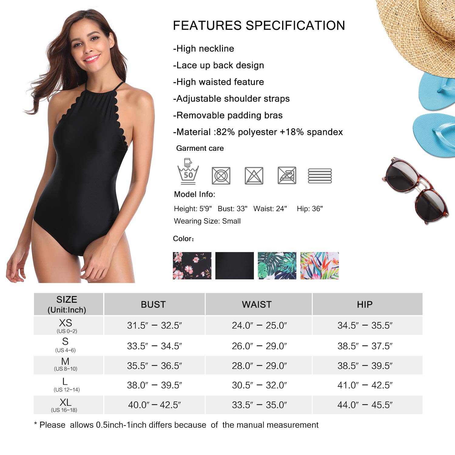 MarinaVida Women One Piece Swimsuit