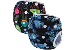 Storeofbaby Reusable Washable Baby Swim Diapers with Adjustable Snaps for Beach Pool