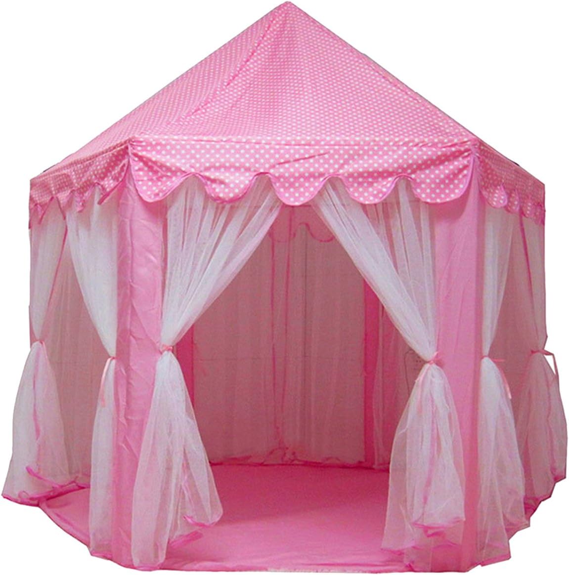 Kids Princess Castle Play House Indoor Outdoor Girls Hexagon Play Tent Toy 56 x 54 inch