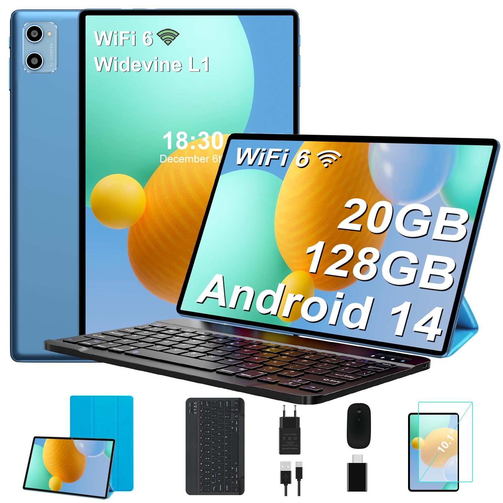 Mua 10.1 inch Tablet Android 14 Tablet with Octa-core, 1280x800 IPS HD ...