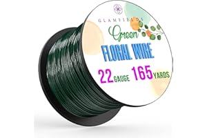 GLAMFIELDS Floral Wire, 135 Yards 22 Gauge Green Flexible Paddle Florist Wire for Flower, Crafts, Christmas Wreaths Tree, Wreath Frame, Garland, and Floral Arrangements, 1 Pack