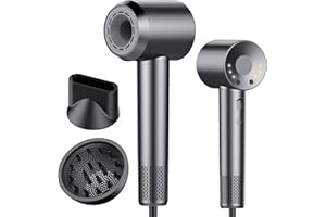 AOWOKA Hair Dryer, 160000 RPM Professional High Speed Ionic Blow Dryer 500 Million Negative Ions & Heat-Control & Low Noise Hairdryer for Faster Drying All Hair Types, No Heat Damage, Travel with Diffuser