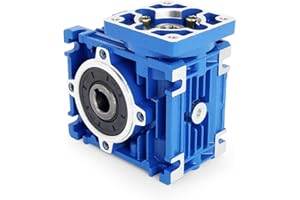 CNCTOPBAOS NMRV030 Worm Gear Reducer Speed Ratio 40:1 RV30 NMRV-030 Worm Gearbox Speed Reducer Square NMRV30 Output 14mm Shaft for Nema23 Stepper Motor