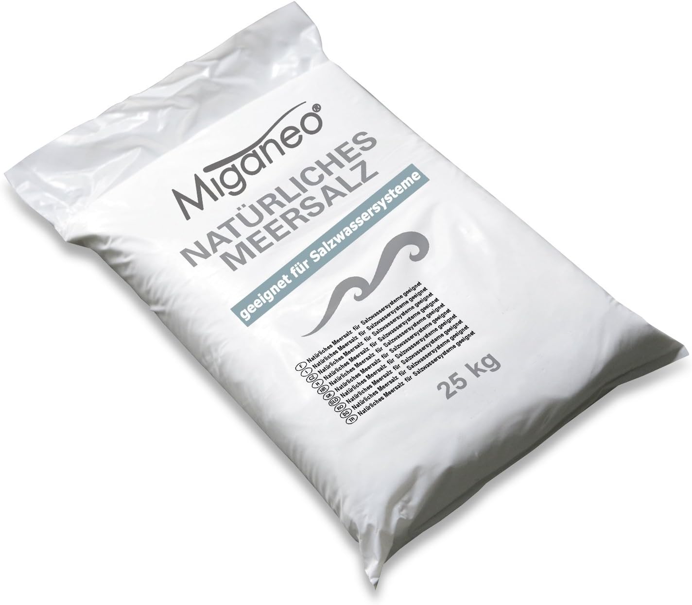 Miganeo 25 kg Salt Sea Salt for Pool Chlorine Generator Cleaning Road Salt Defrosting Salt Winter