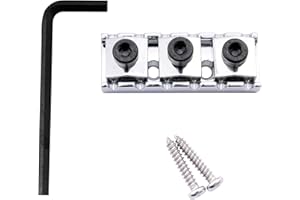 Musiclily 42mm Guitar Metal Locking Nut String Lock for Floyd Rose Style Electric Guitar Double Locking Tremolo System, Chrome