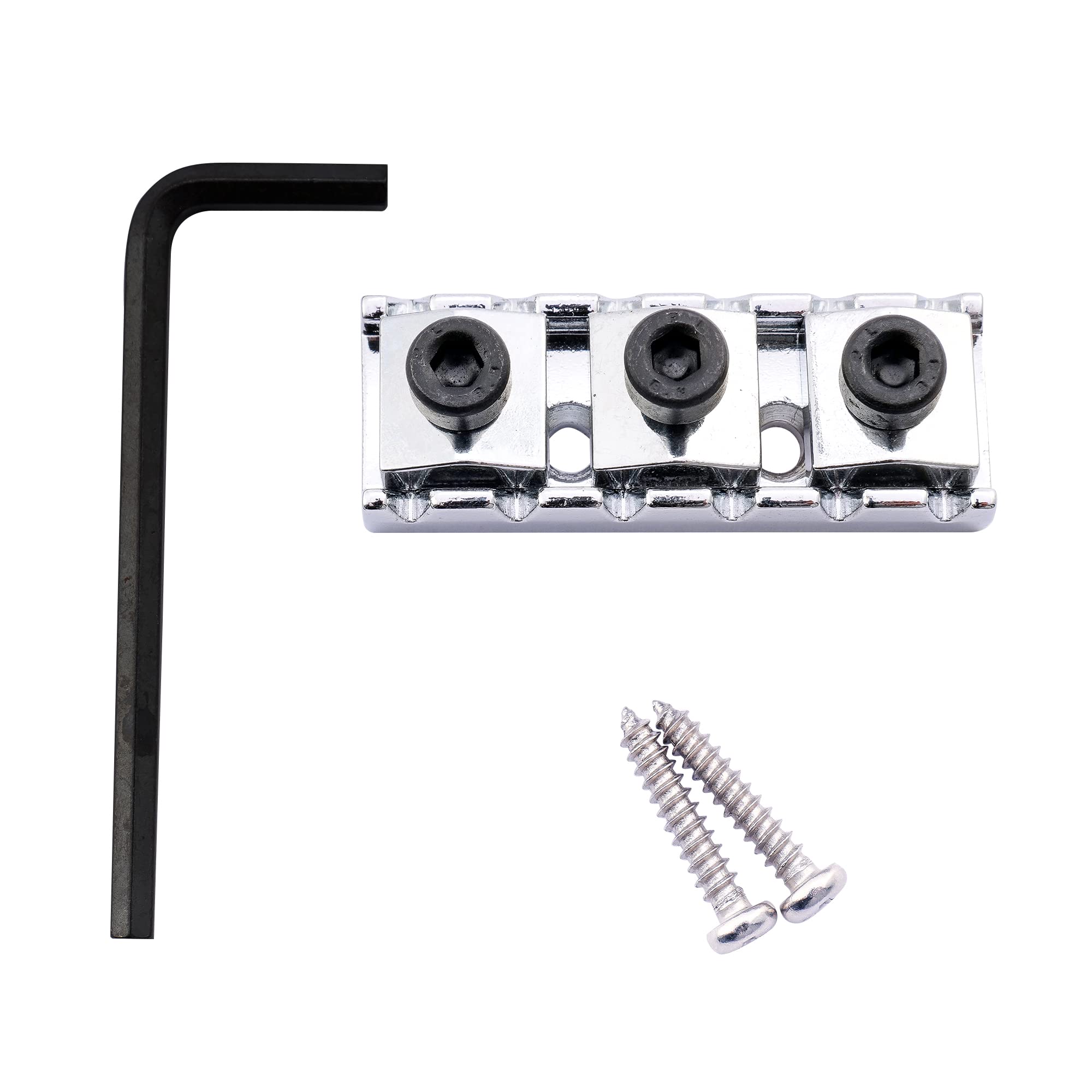 Musiclily Chrome 42mm Guitar Locking Nut for Floyd Rose Style Tremolo System Electric Guitar