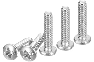 DTGN #6-32x5/8 Pan Head Machine Screws, 100Pcs 304 Stainless Steel, Phillips Drive, UNC Full Thread, Bright Finish, Screws Bolts Kit