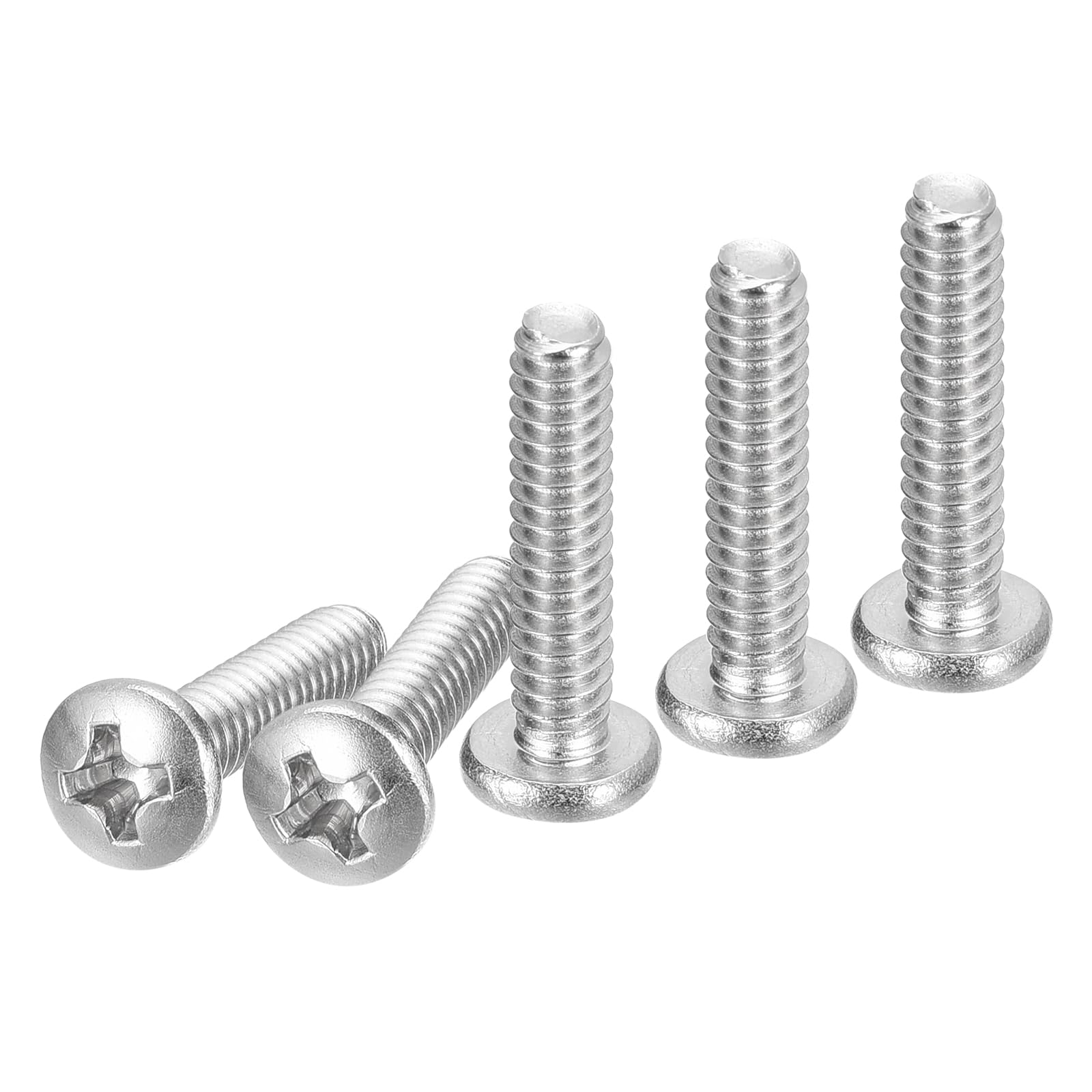 DTGN #6-32x5/8" Pan Head Machine Screws, 100Pcs 304 Stainless Steel, Phillips Drive, UNC Full Thread, Bright Finish, Screws Bolts Kit