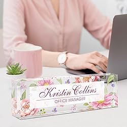 Custom Name Plate for Desk, Acrylic Office Decor