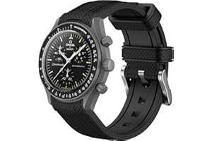 REBANDACE Strap for Omega x Swatch MoonSwatch Watch 20mm,No Gap Soft Silicone Replacement Strap for Omega X Swatch Moonswatch Speedmaster,Curved Band for Moonswatch Swatch Men Women